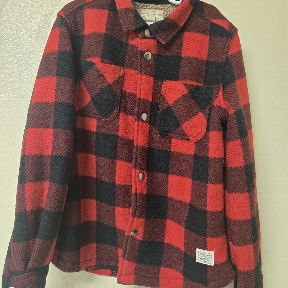 Weatherproof Kids Red and Black Checkered Jean Jacket